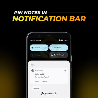 How to Add Notes On Notification Bar